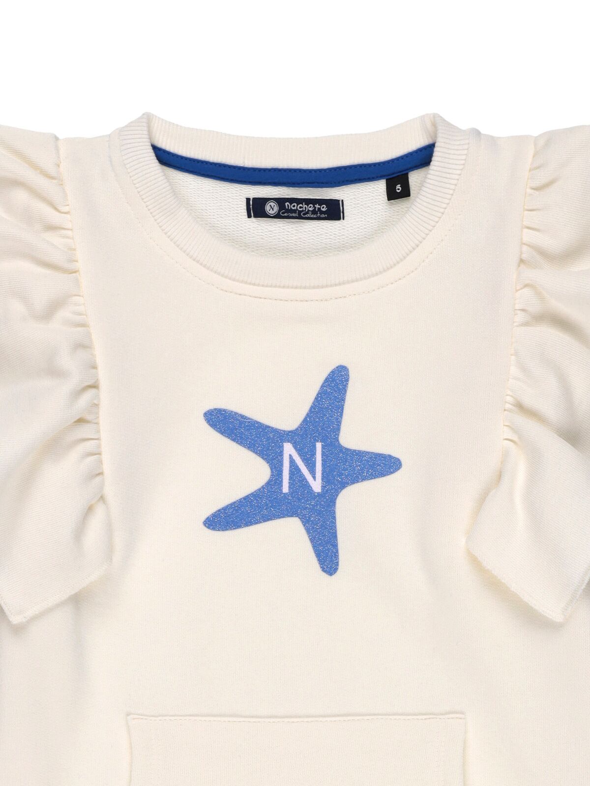 VESTIDO FELPA NIÑA CON DISEÑO PURPURINA PLATA