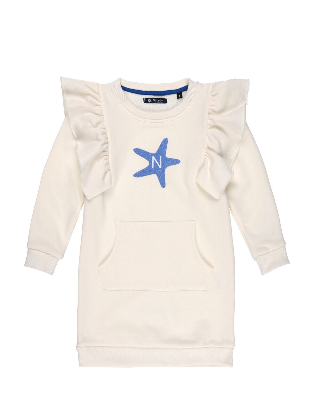 VESTIDO FELPA NIÑA CON DISEÑO PURPURINA PLATA