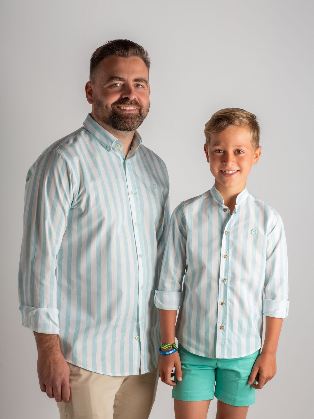 CAMISA RAYAS AGUA MARINA