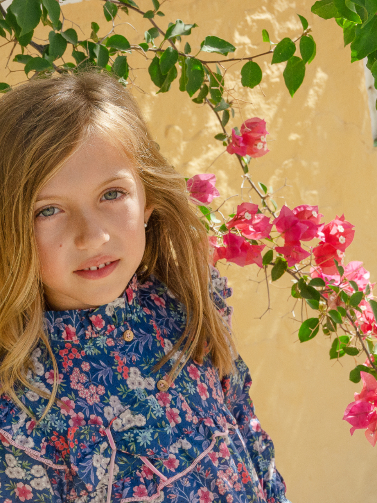 CAMISA NIÑA AZUL FLORES