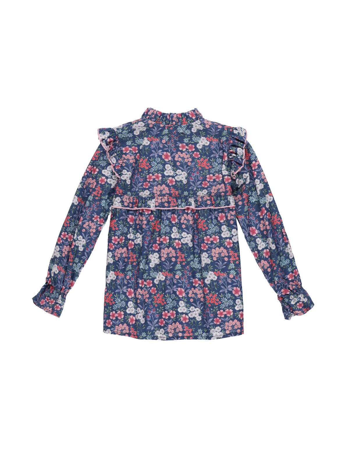 GIRL'S SHIRT BLUE FLOWERS