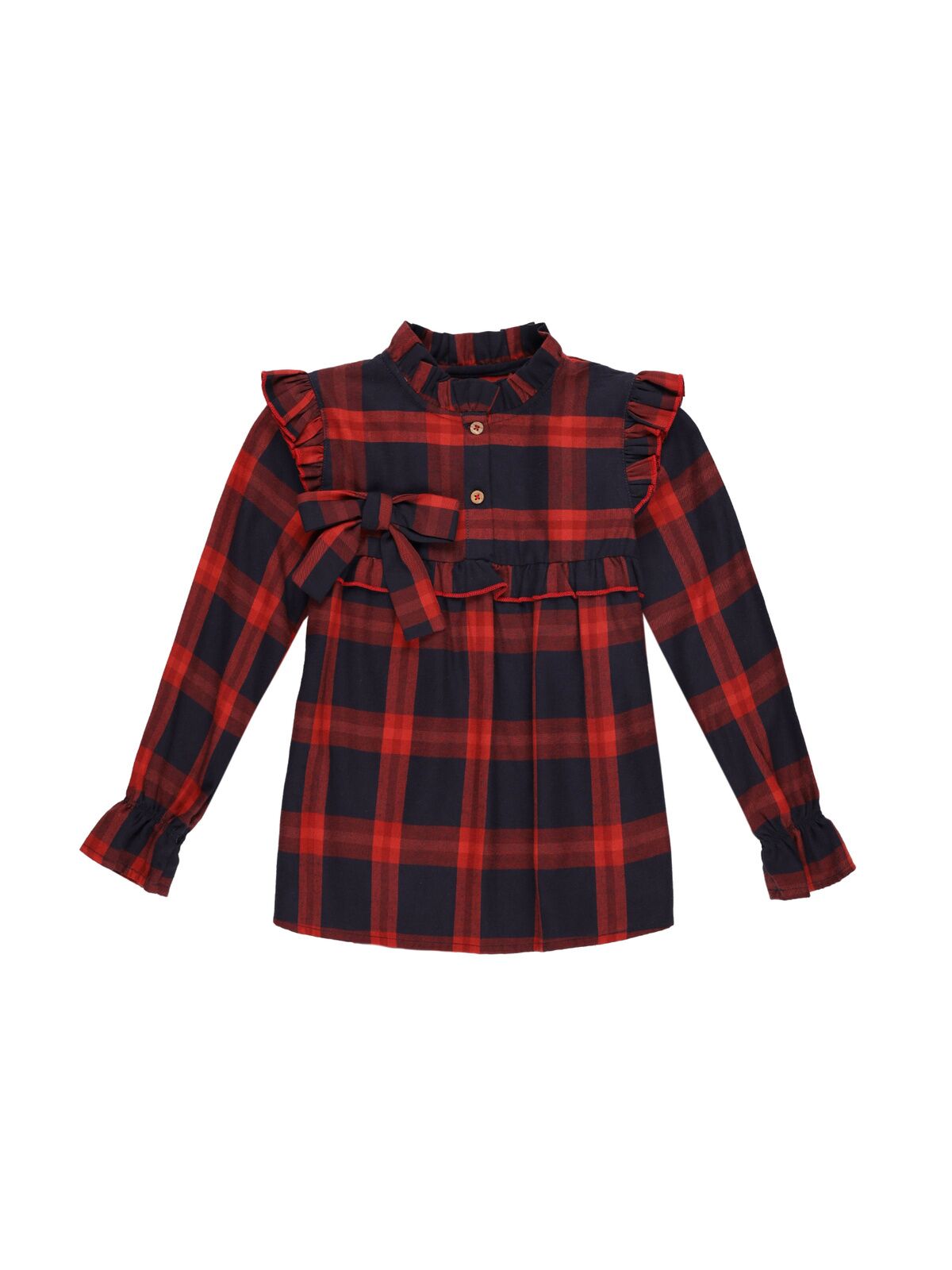 CAMISA NIÑA CUADROS ROJOS