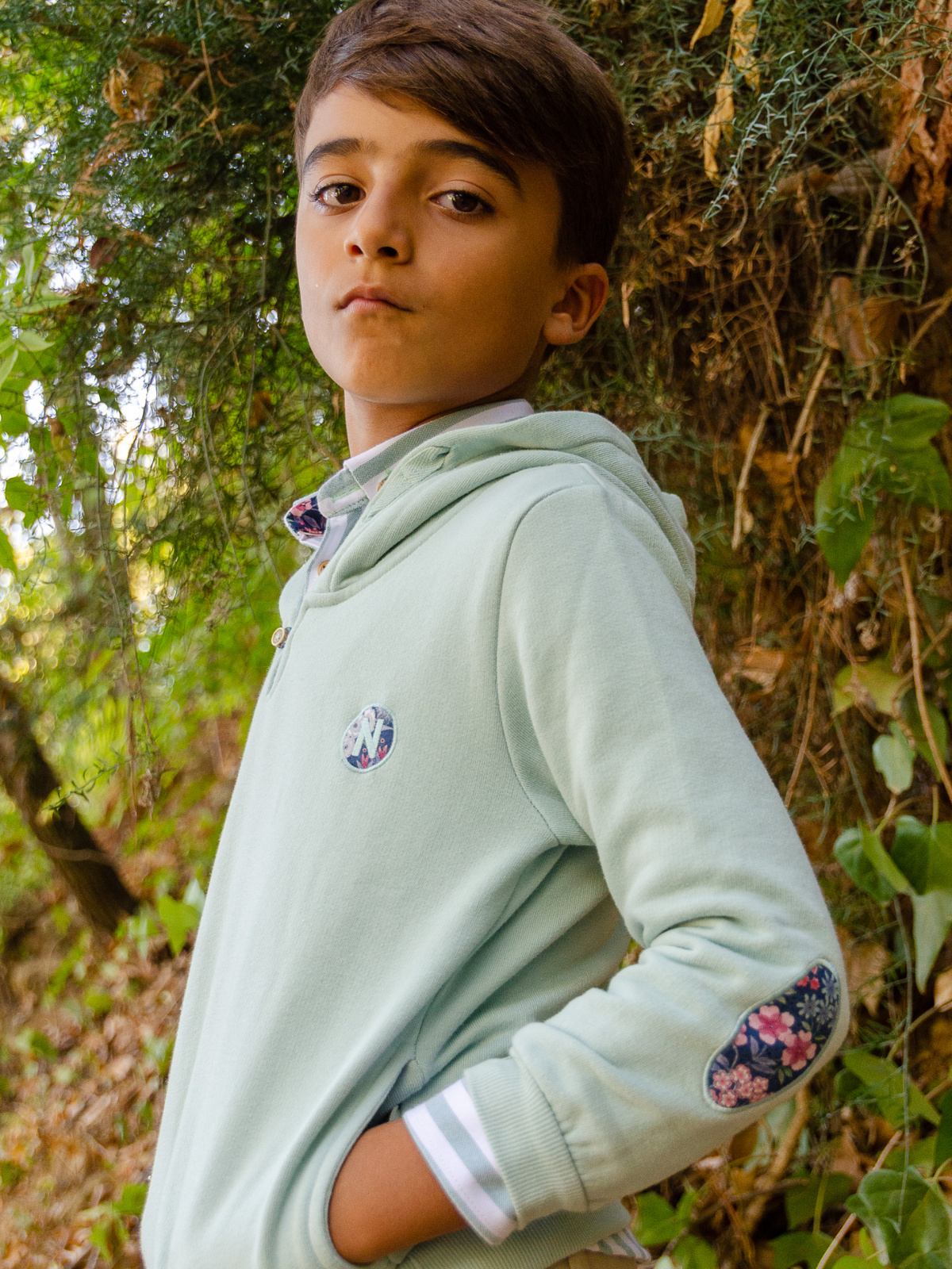 SUDADERA NIÑO VERDE CERRADA