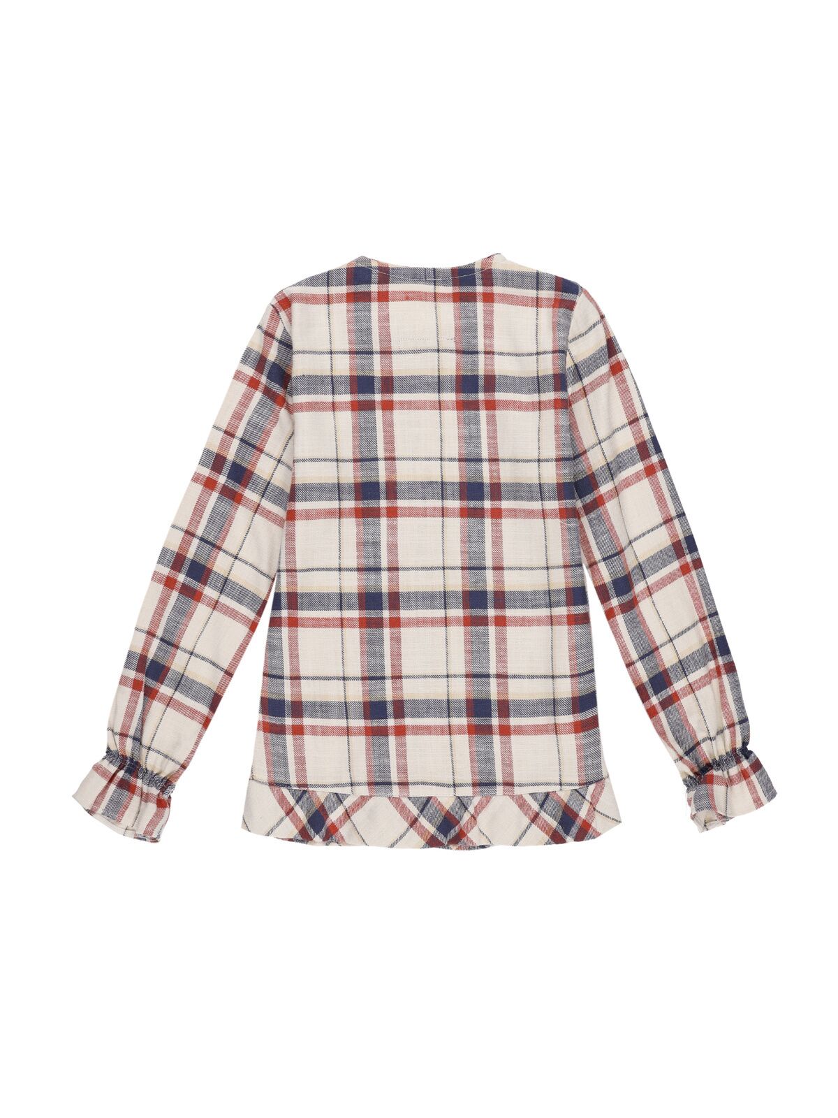 CAMISA CUADROS BEIGE NIÑA