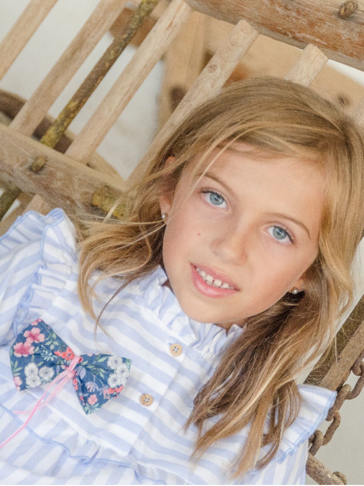 GIRL'S LIGHT BLUE STRIPED SHIRT