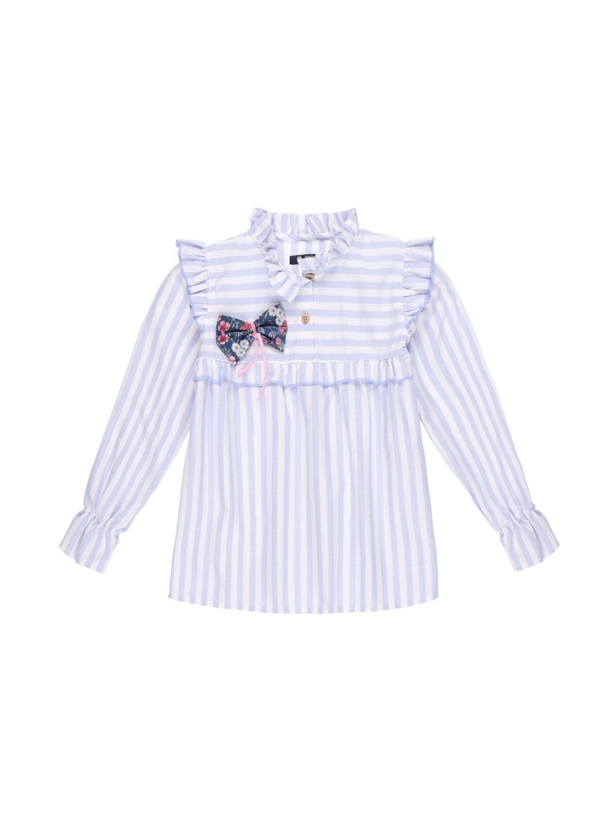 GIRL'S LIGHT BLUE STRIPED SHIRT