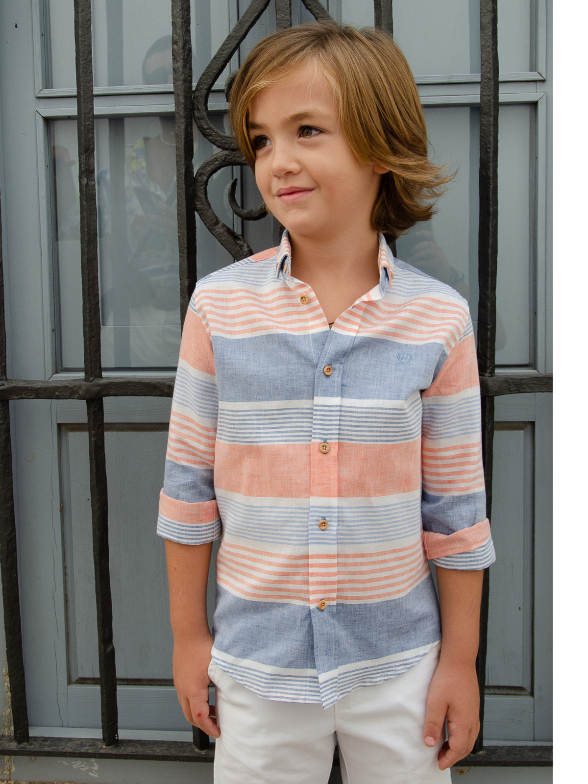 CAMISA NIÑO RAYAS ORANGE