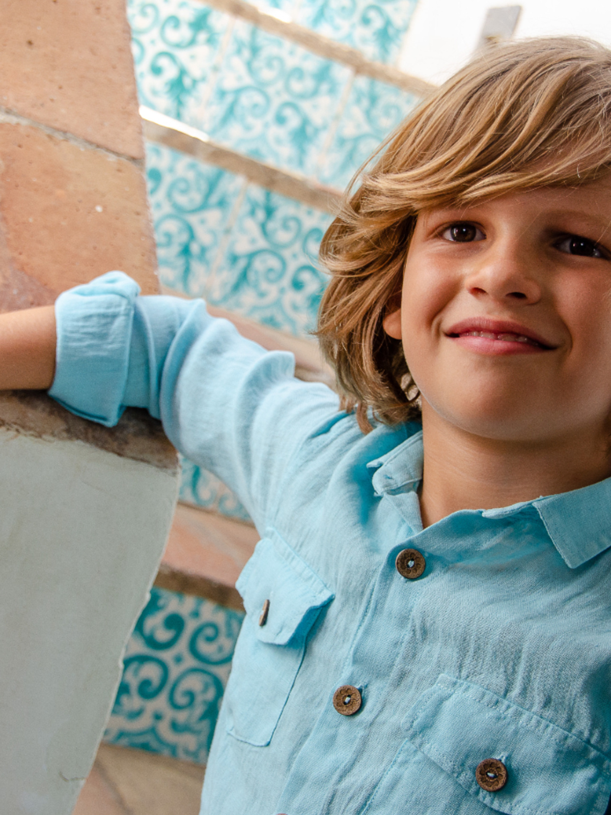 CAMISA NIÑO GUAYABERA