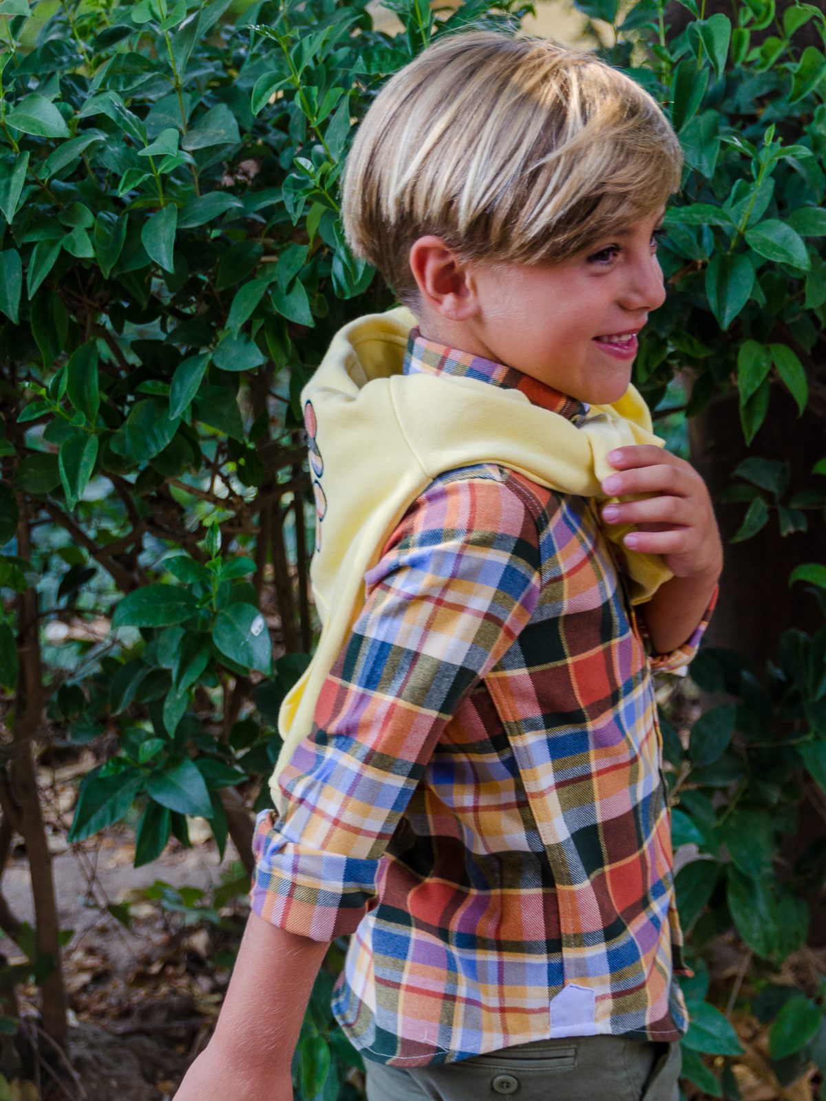 CAMISA NIÑO CUADROS VIELLA ORANGE