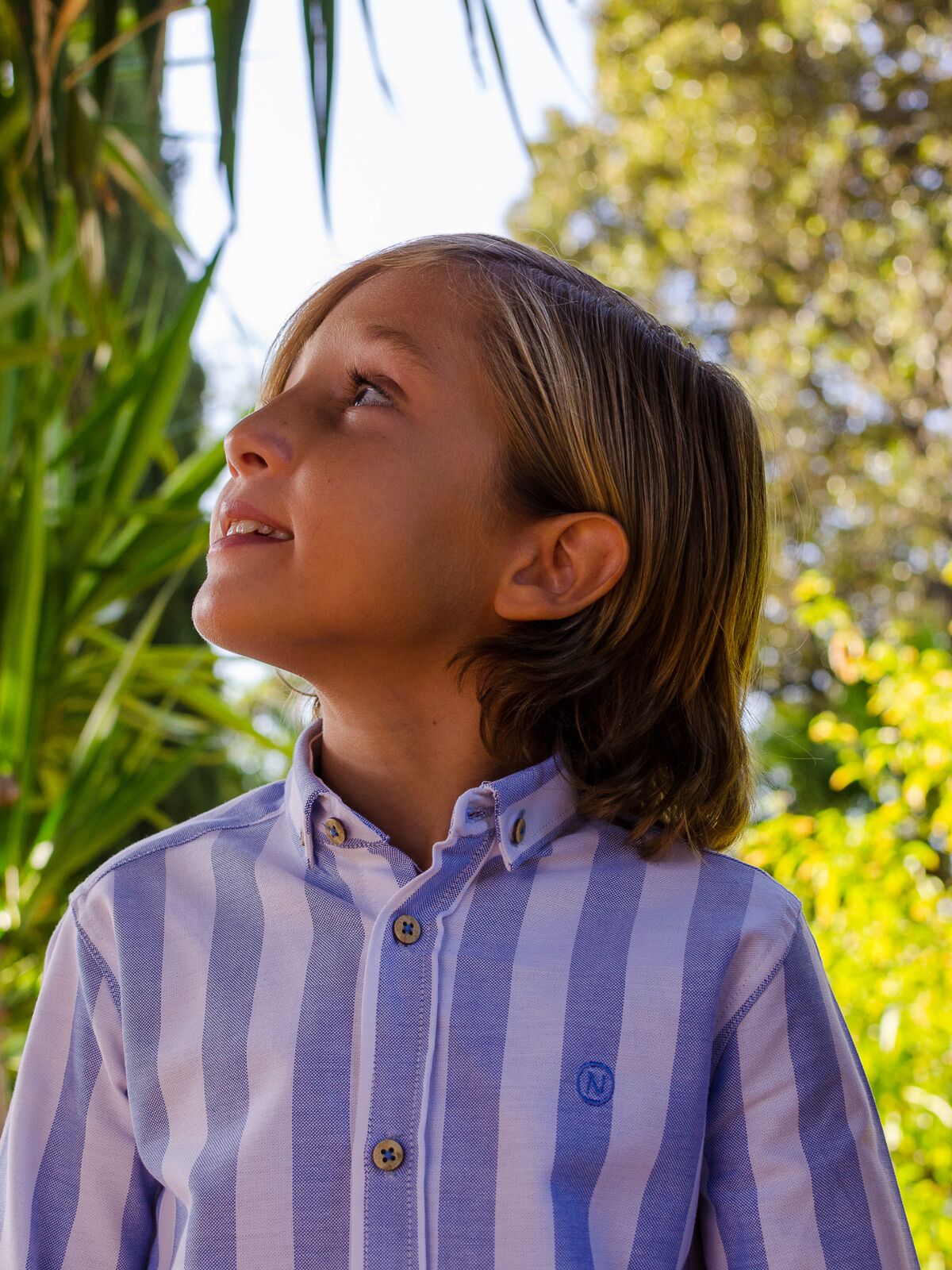 CAMISA NIÑO OXFORD RAYAS CELESTE