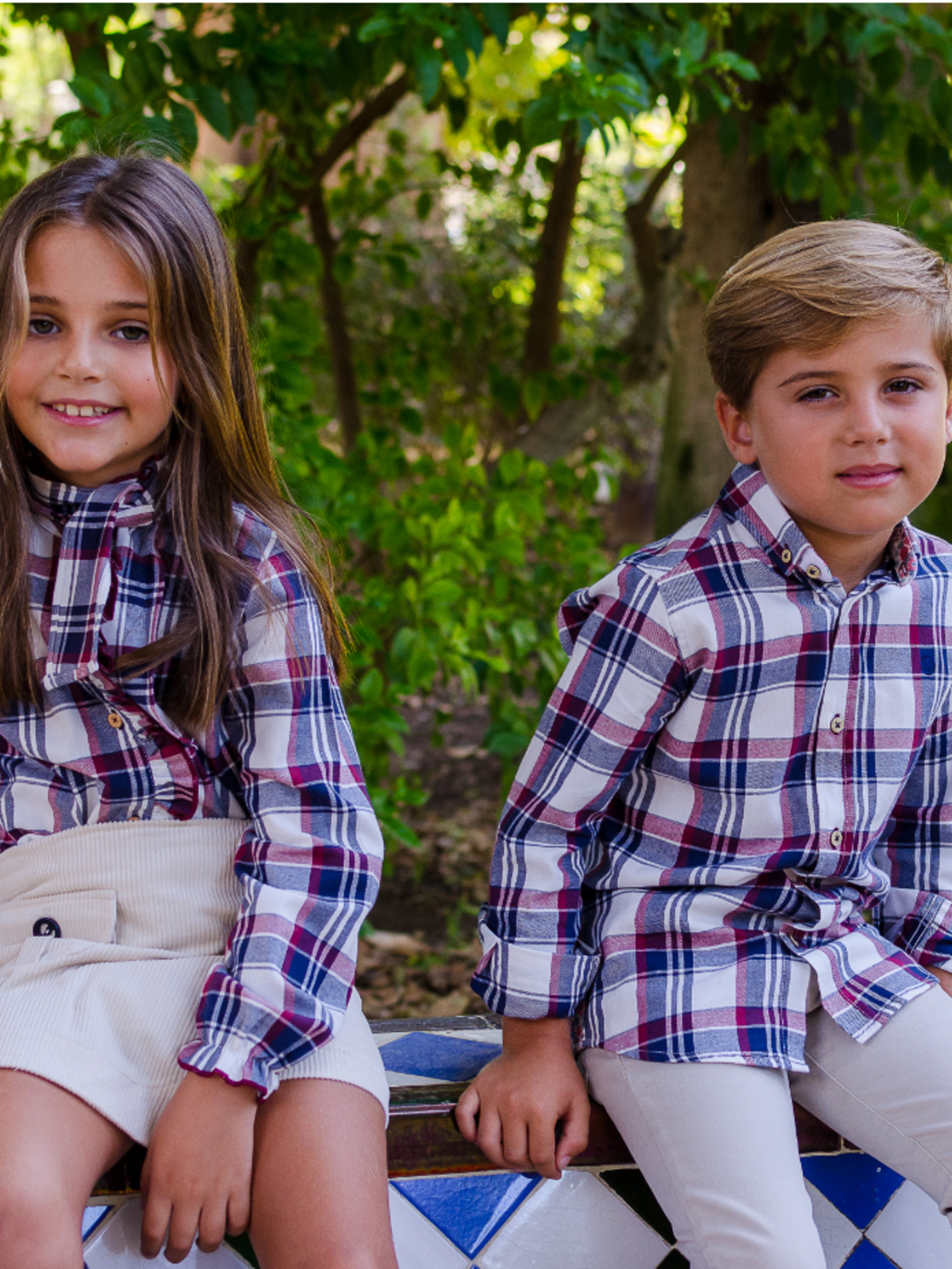 CAMISA NIÑO CUADROS MARINO 