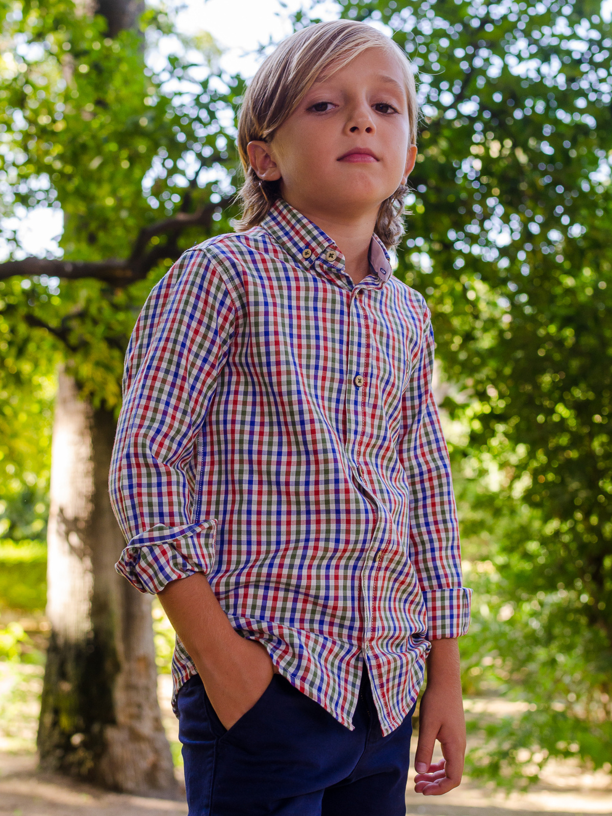 CAMISA NIÑO CUADROS MULTICOLOR