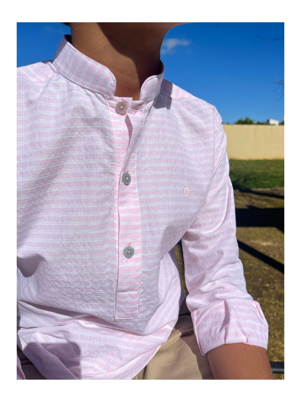 CAMISA NIÑO RAYAS HORIZONTAL PINK