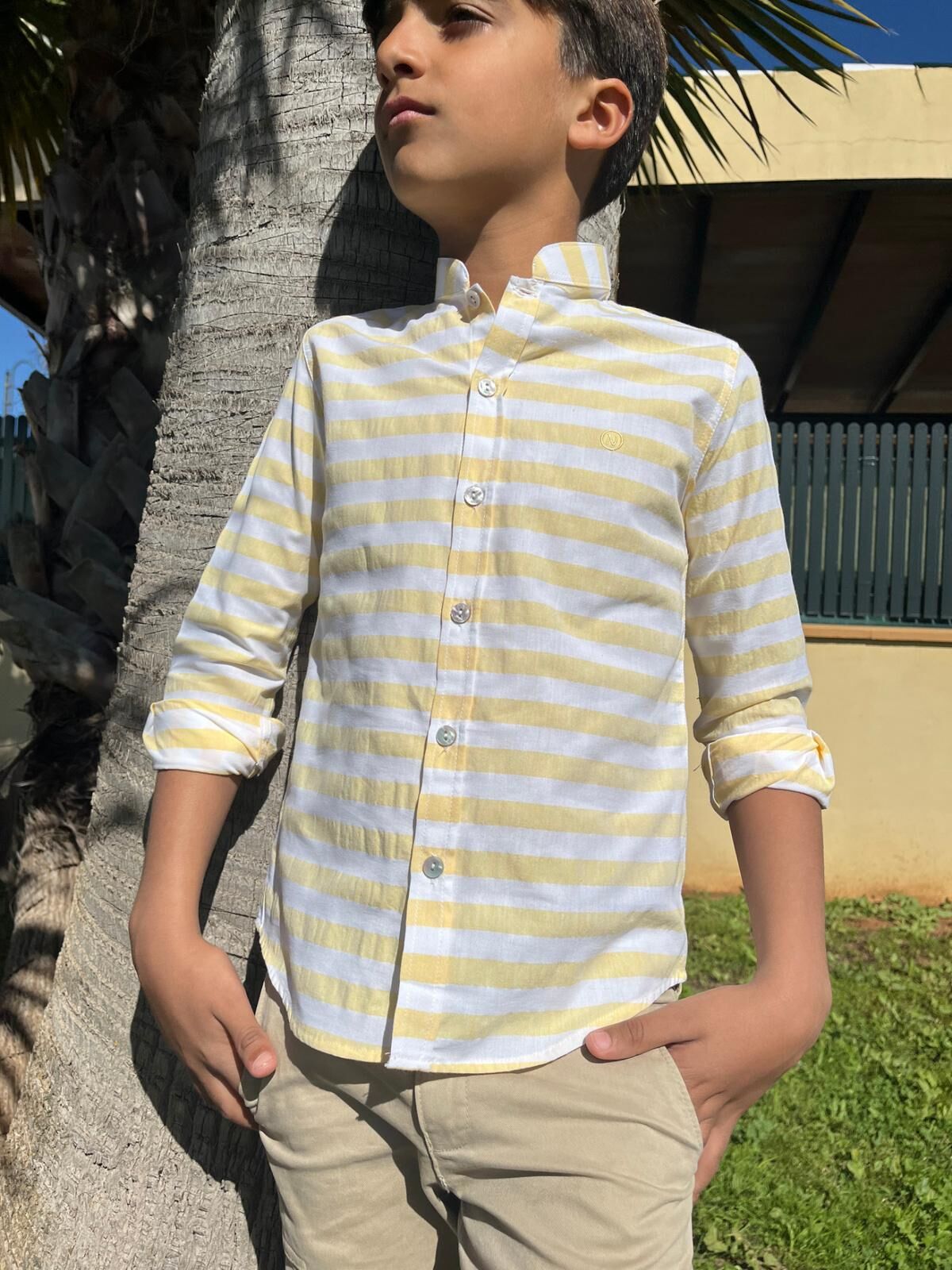 CAMISA YELLOW ABIERTA RAYAS