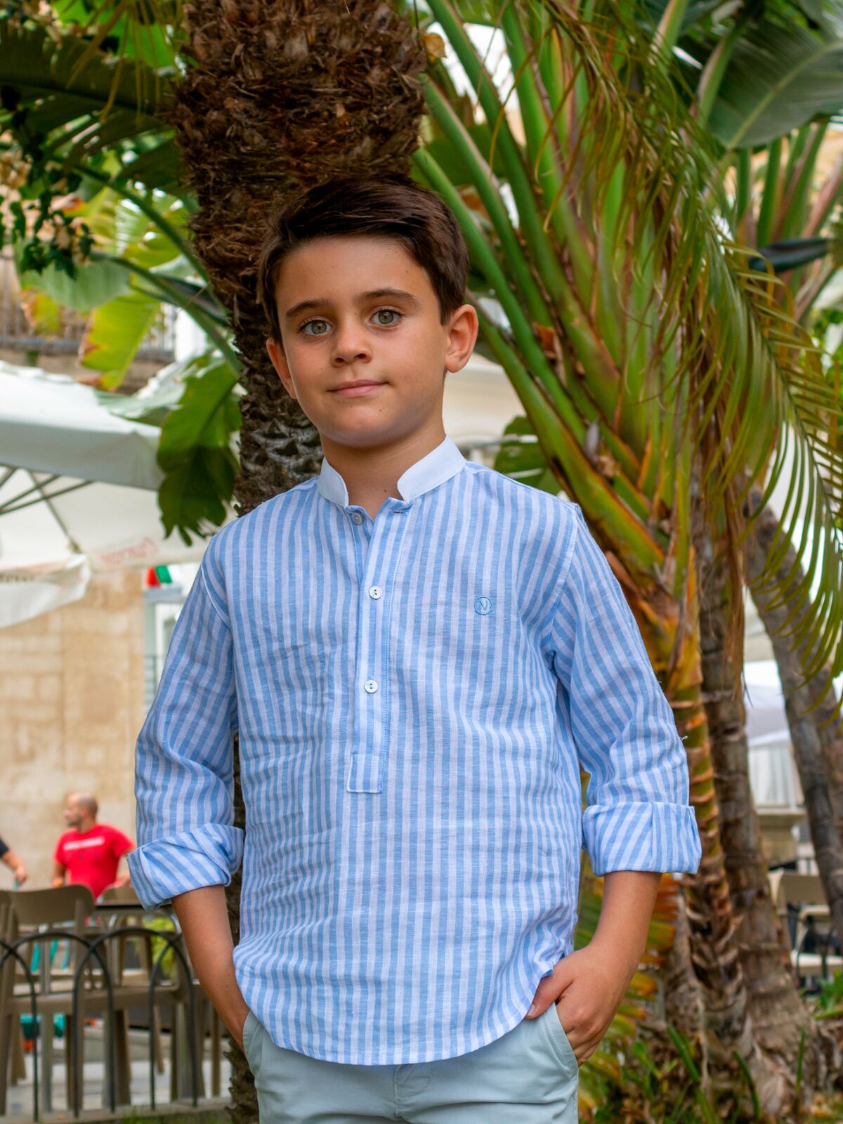 CAMISA NIÑO AZUL RAYAS 