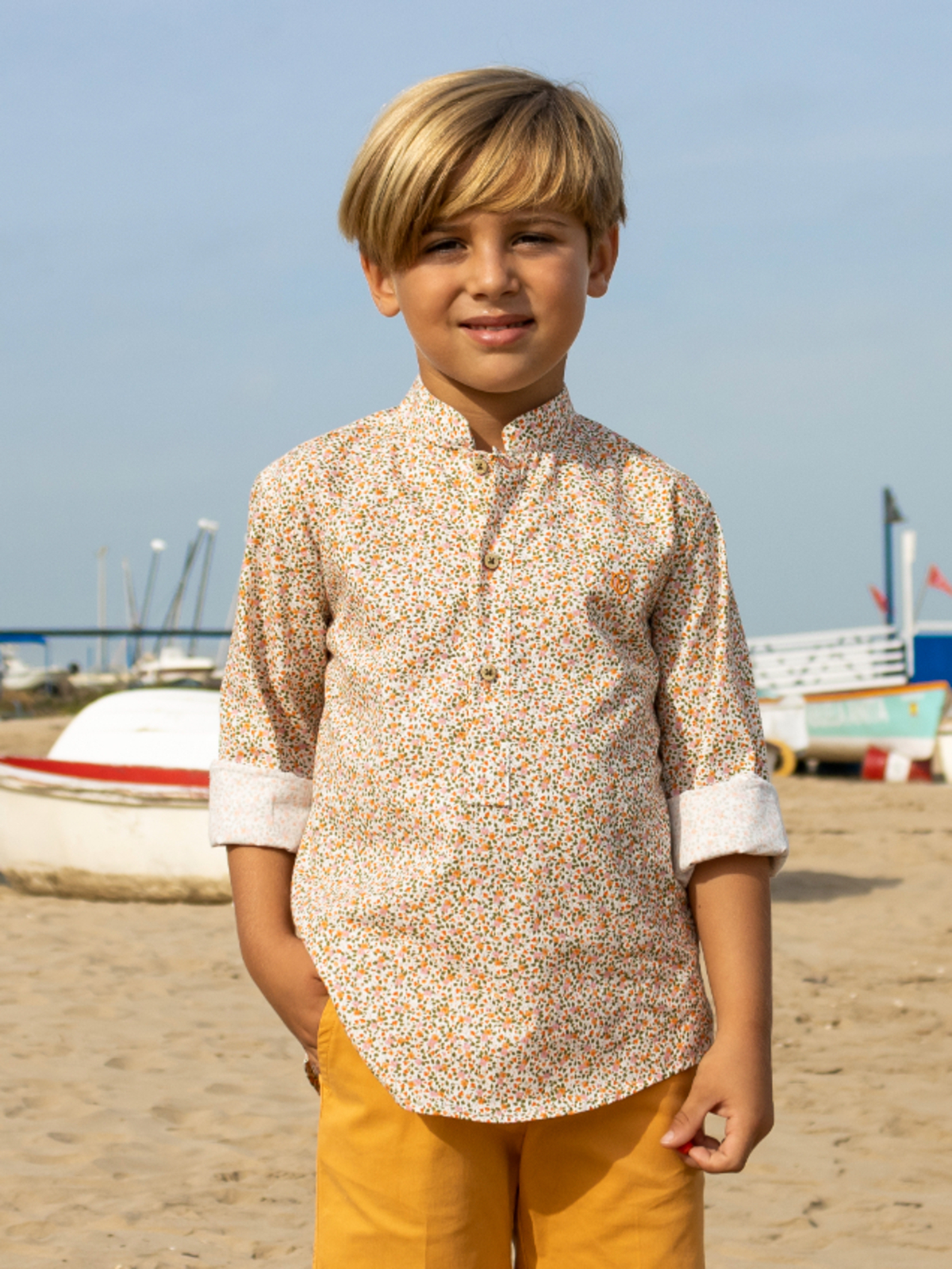 FLOWER ORANGE SHIRT