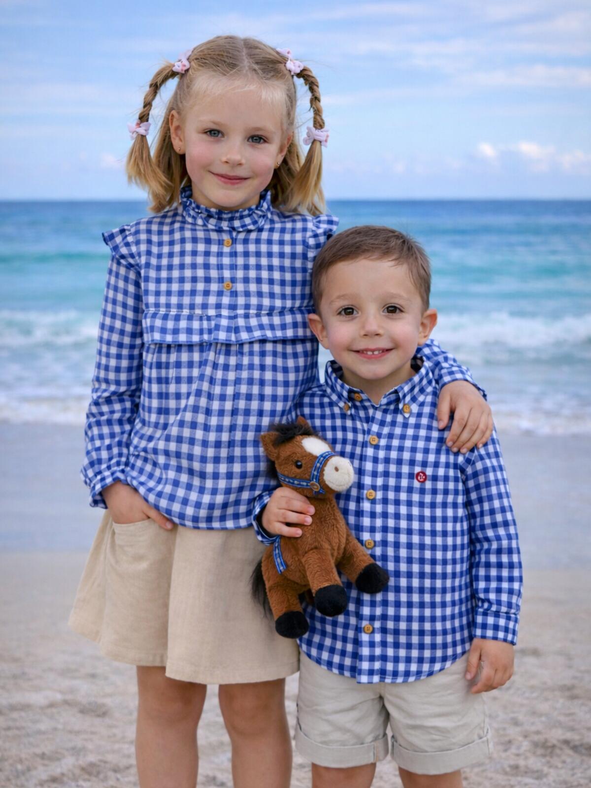 CAMISA CUADROS VICHY AZUL 