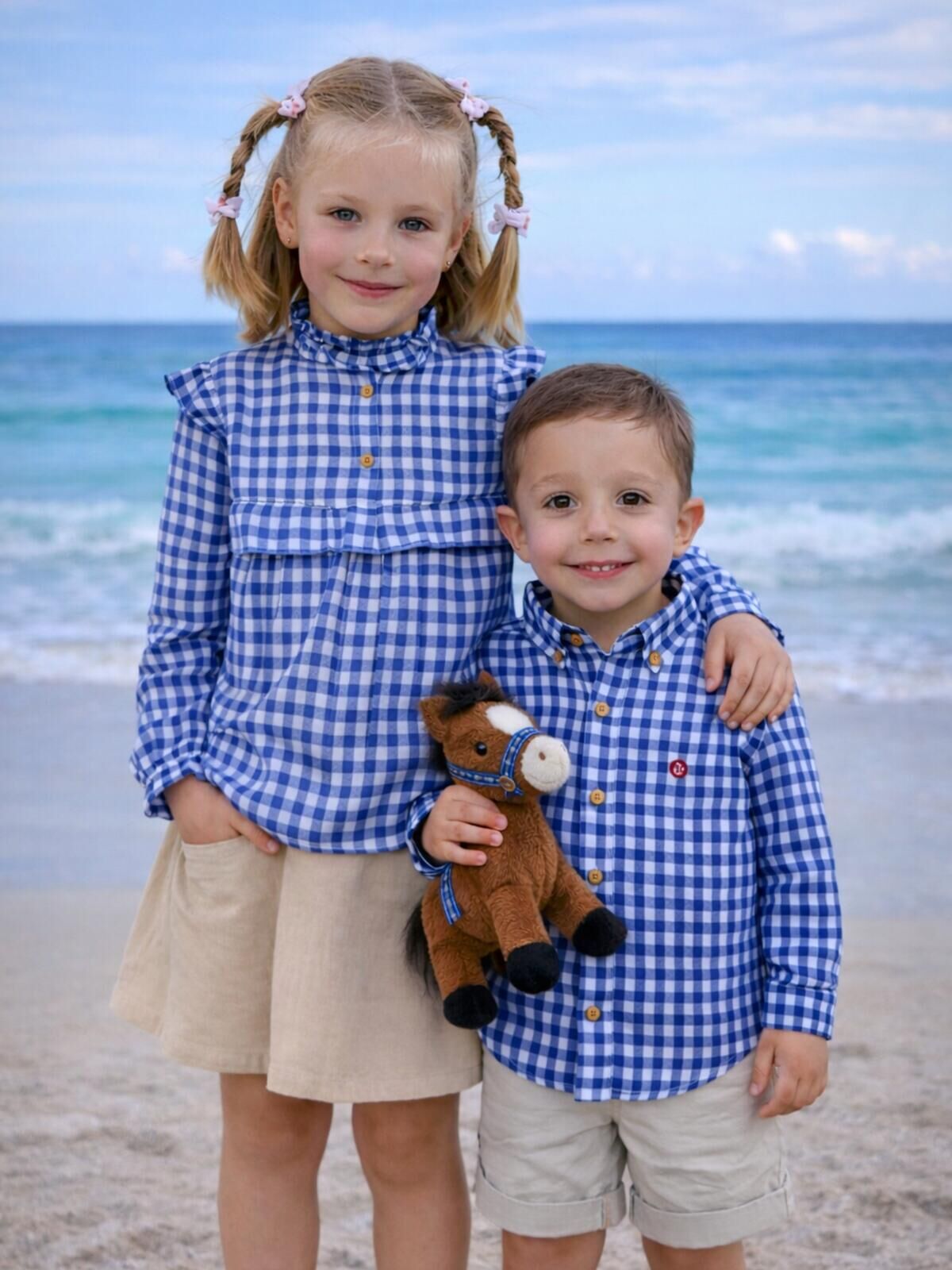 CAMISA CUADROS VICHY AZUL 