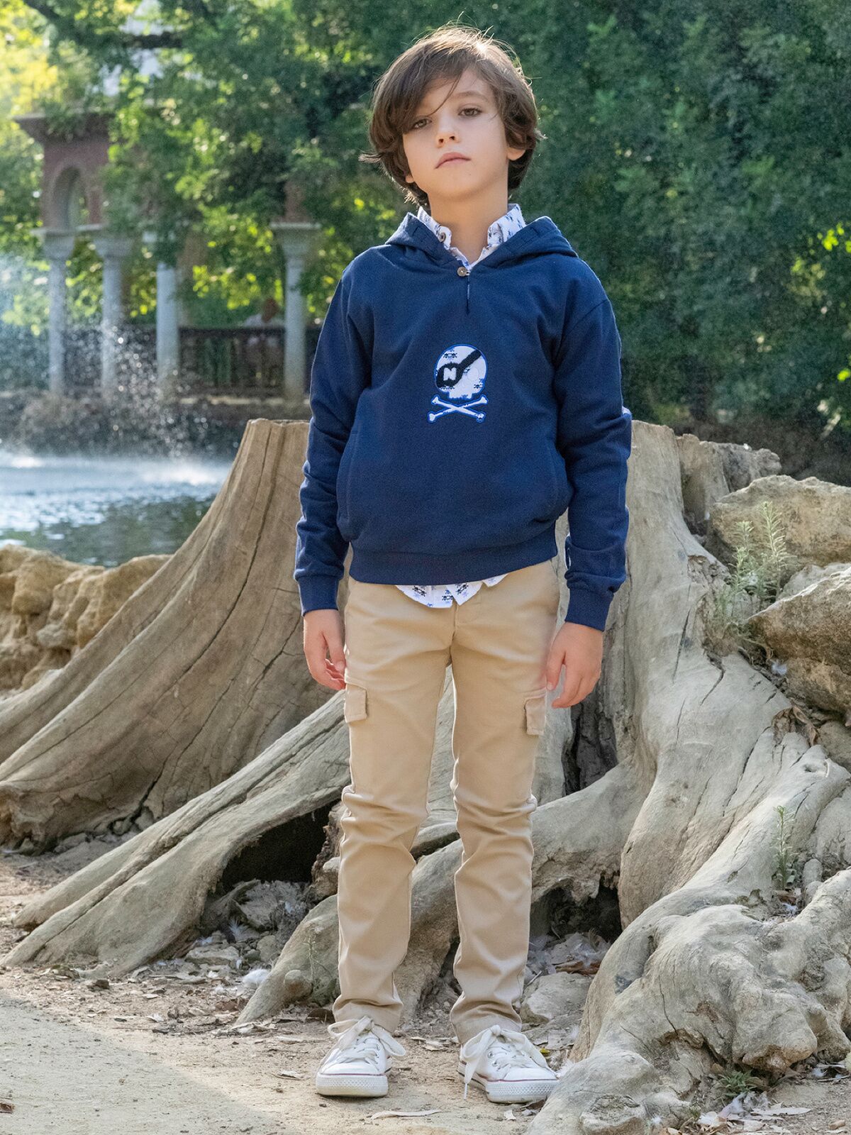 CAMISA NIÑA CALAVERAS AZULES 