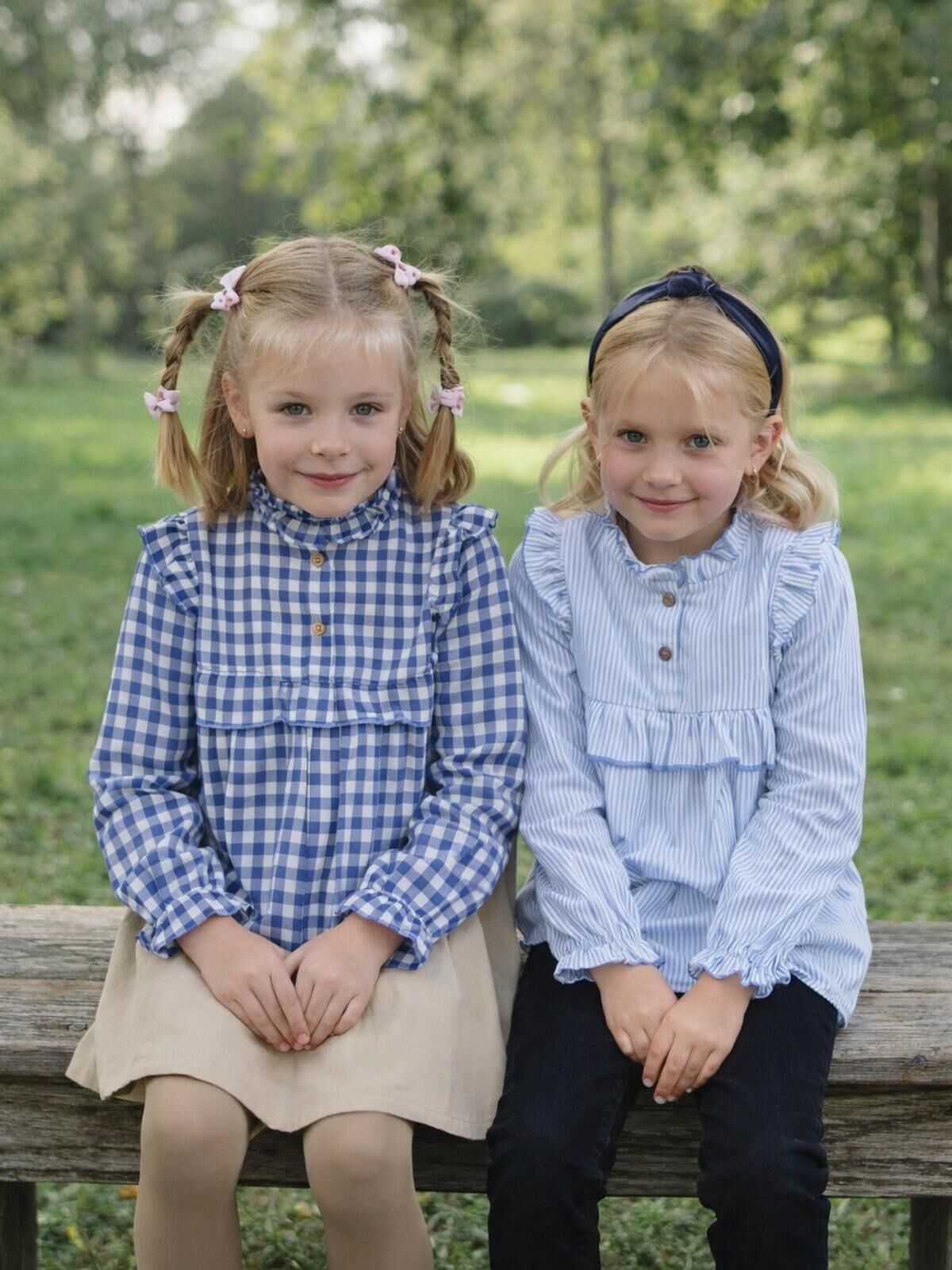 CAMISA NIÑA CUADROS VICHY AZUL