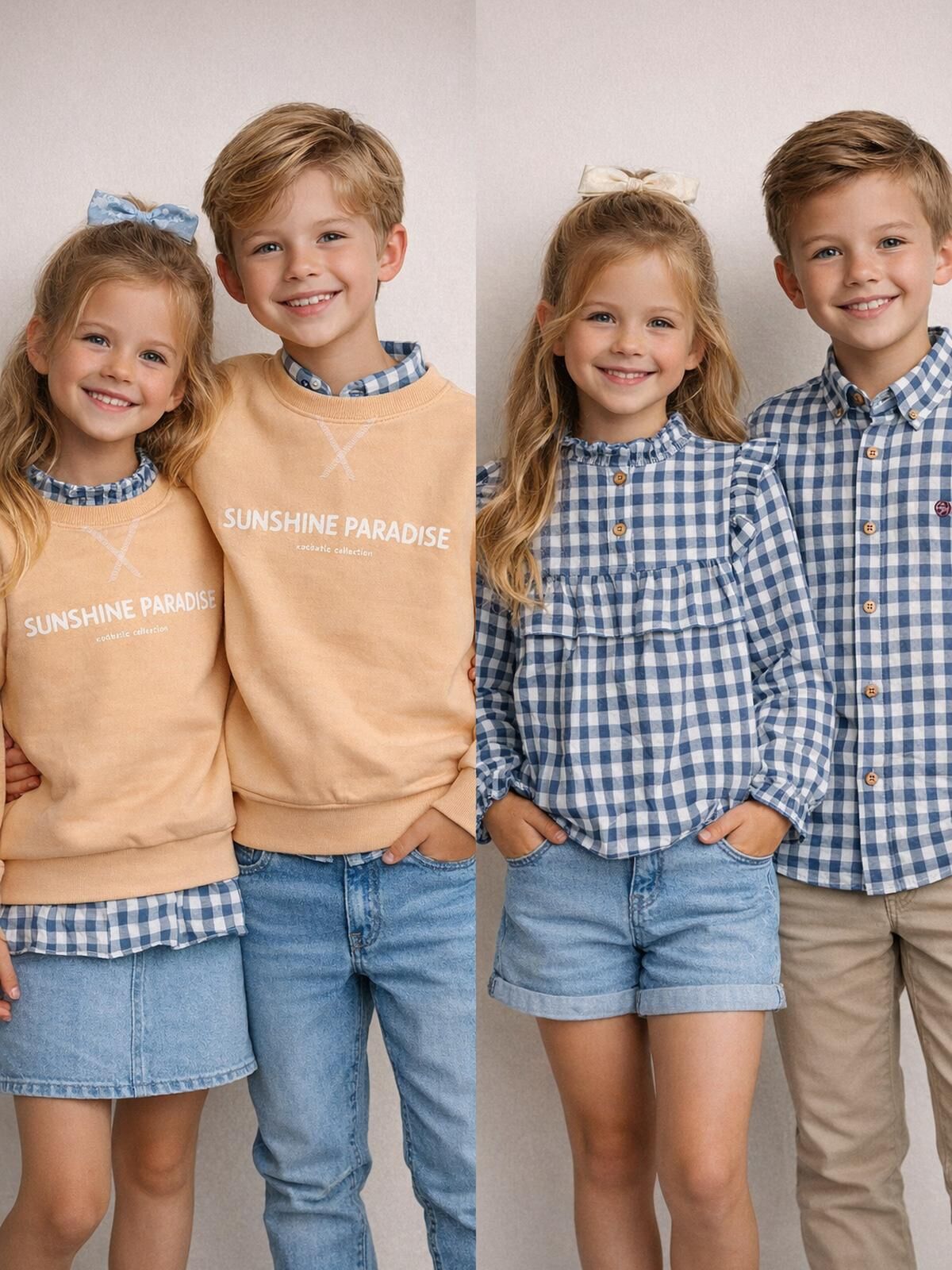 CAMISA NIÑA CUADROS VICHY AZUL