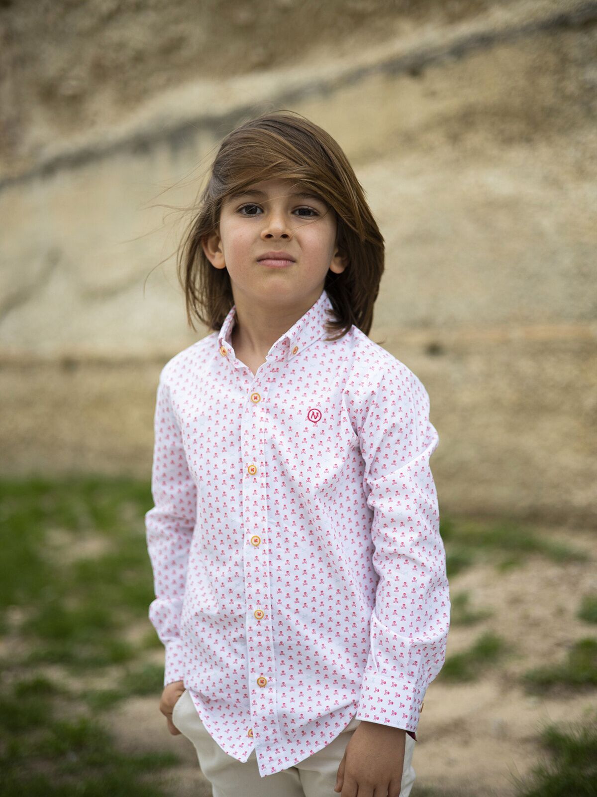 CAMISA NIÑO CALAVERAS ROJAS PEQUEÑAS
