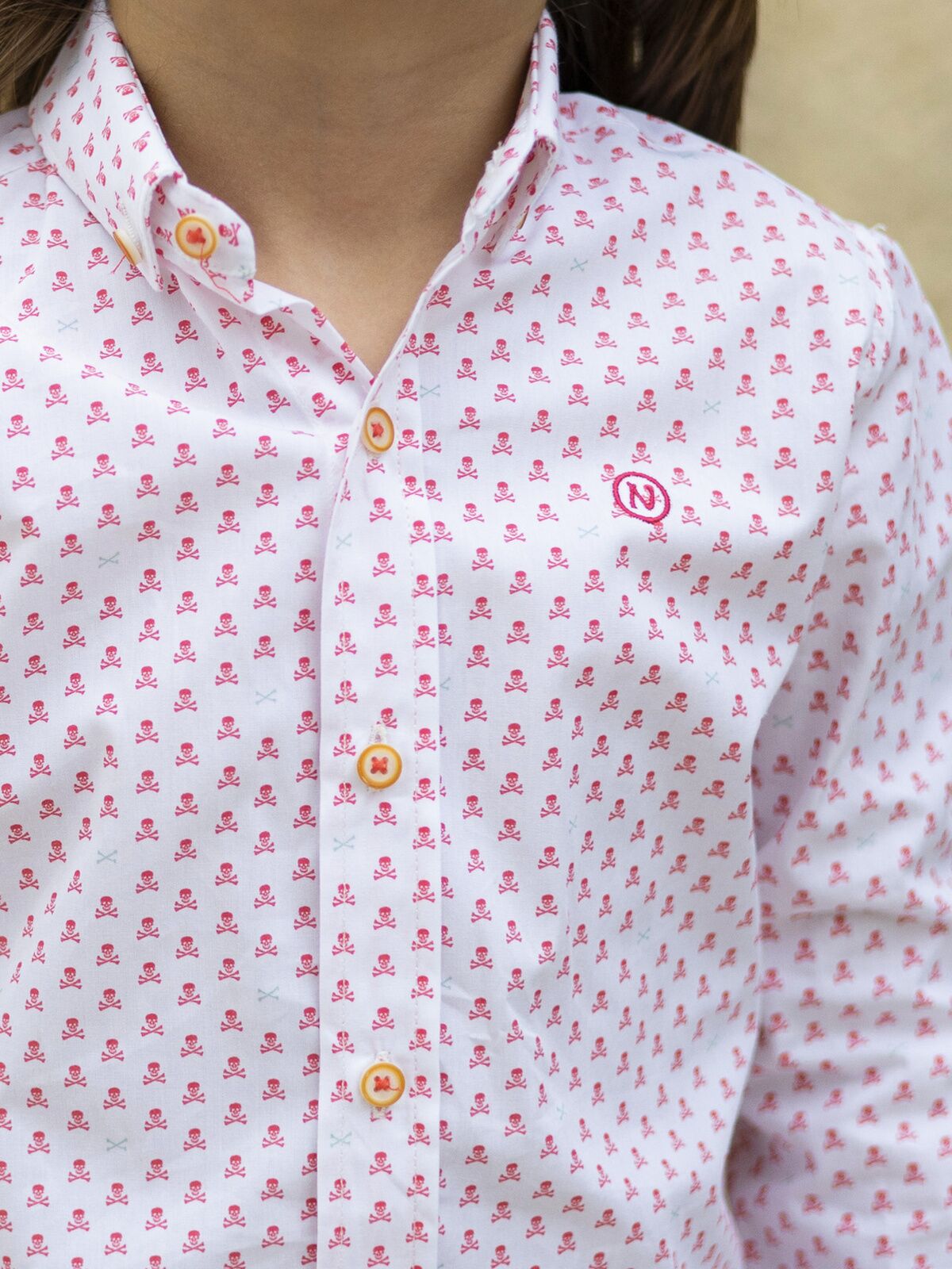 CAMISA NIÑO CALAVERAS ROJAS PEQUEÑAS