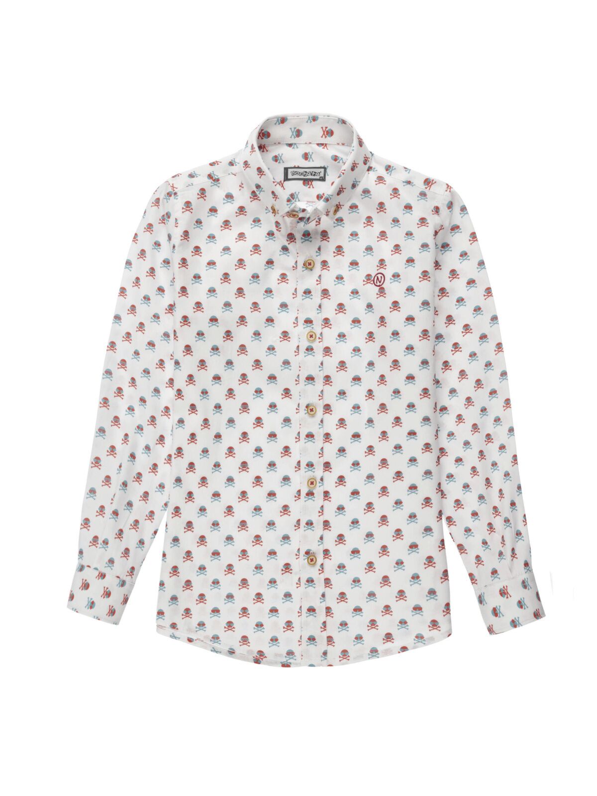 CAMISA CALAVERAS AZULES Y ROJAS