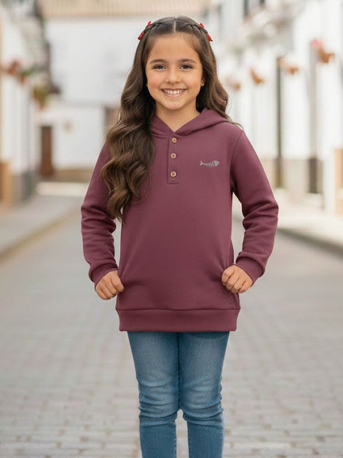 SUDADERA NIÑO RASPA BUGANVILLA