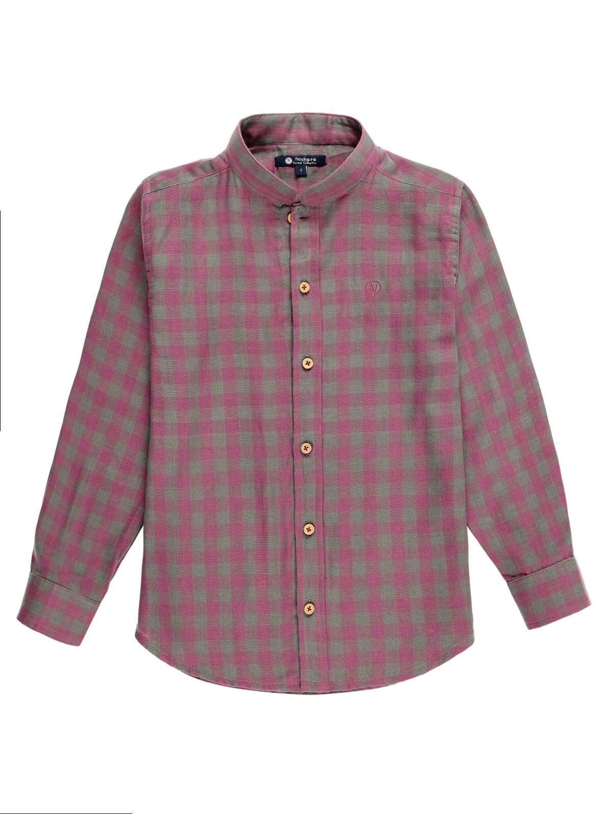 CAMISA NIÑO CUELLO MAO CUADRO BUGANVILLA