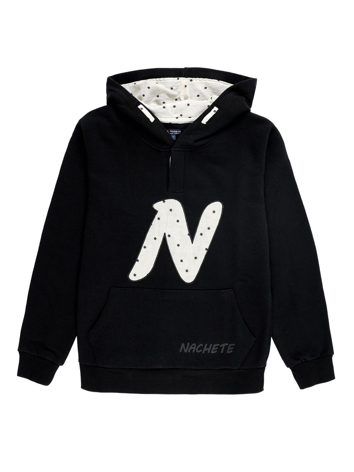 SUDADERA NIÑO NEGRA ESTRELLAS