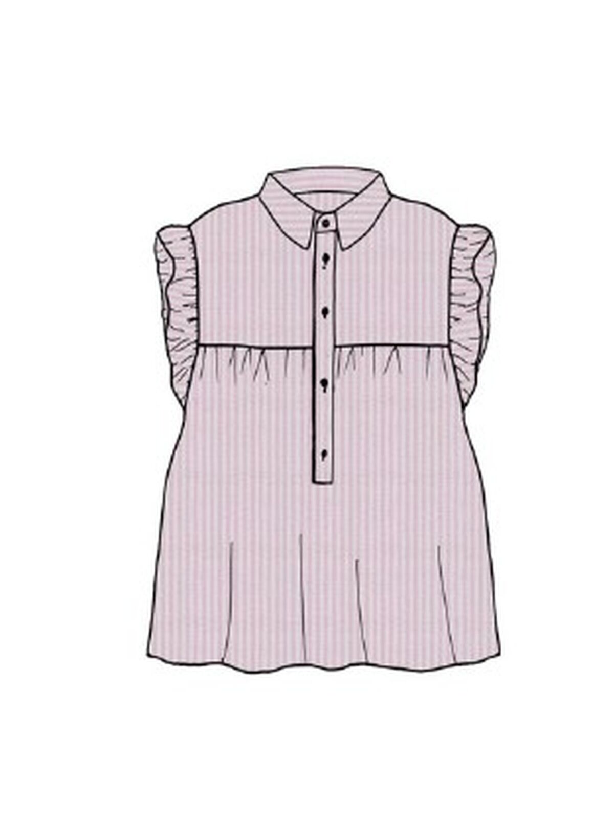 CAMISA NIÑA RAYAS ROSAS KODAC