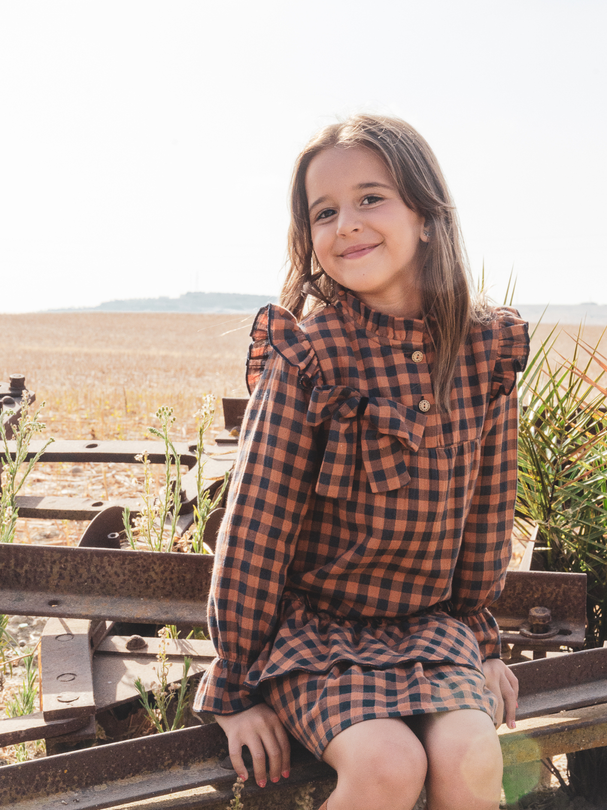 MUSTARD VICHY CHECK DRESS