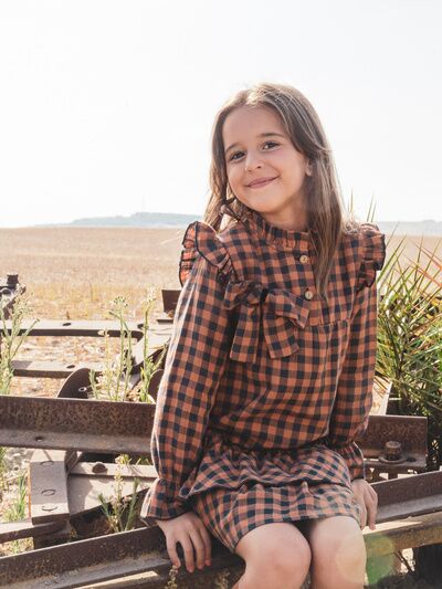 MUSTARD VICHY CHECK DRESS