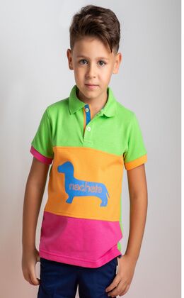 CHILDREN'S TRICOLOR POLO SHIRT