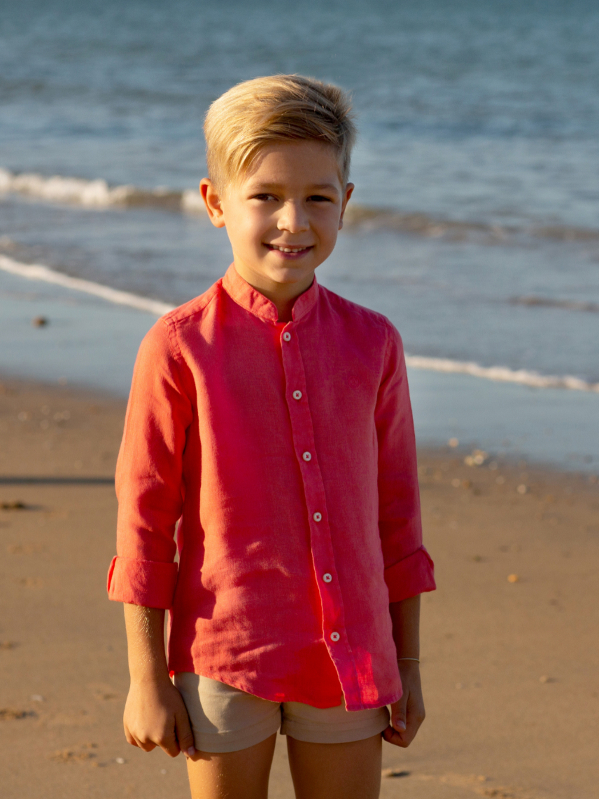 CAMISA LINO CORAL 