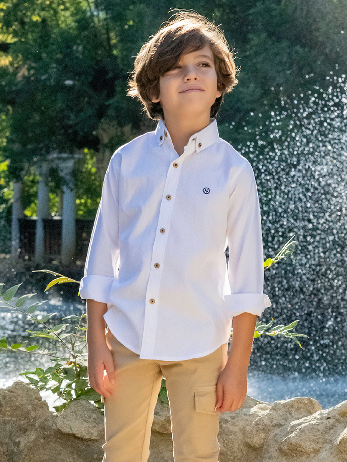 Camisa de niño blanca outlet