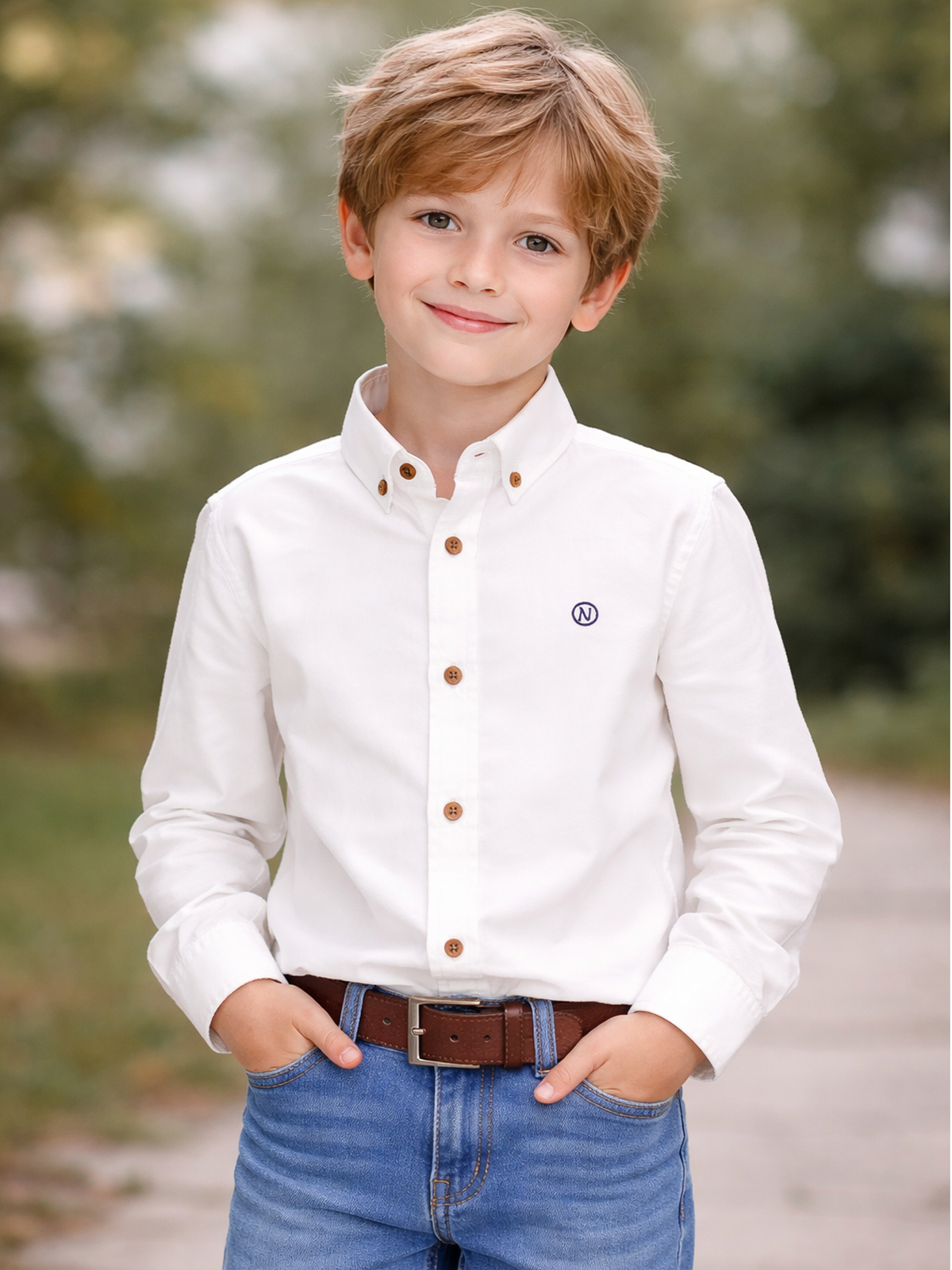 CAMISA NIÑO BLANCA OXFORD