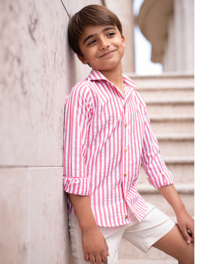 CAMISA RAYAS ROJAS