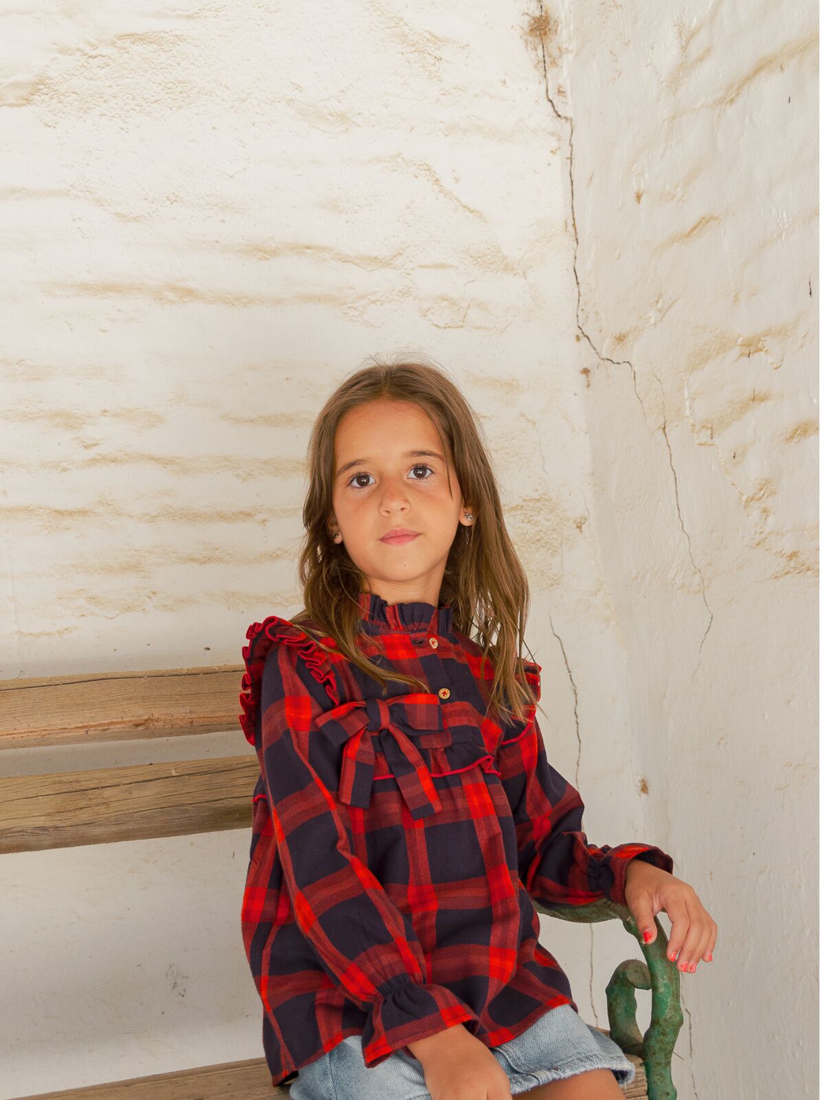 GIRL'S RED PLAID SHIRT