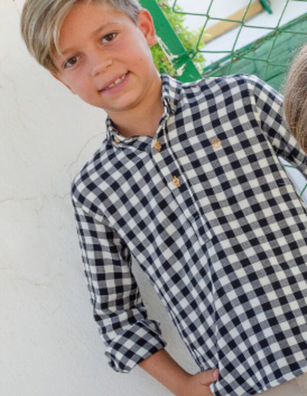 CAMISA VICHY NEGRO POLERA