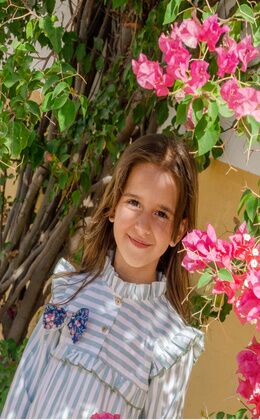 GIRL'S SHIRT GREEN STRIPES