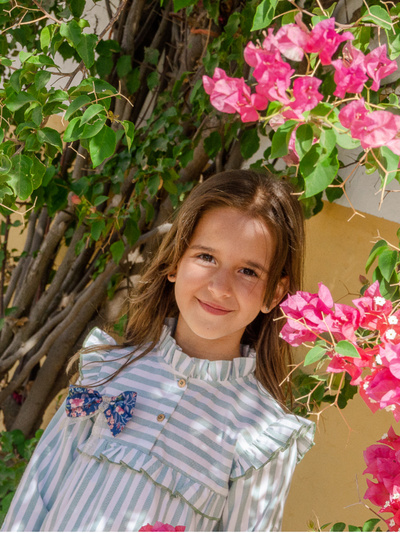 GIRL'S SHIRT GREEN STRIPES