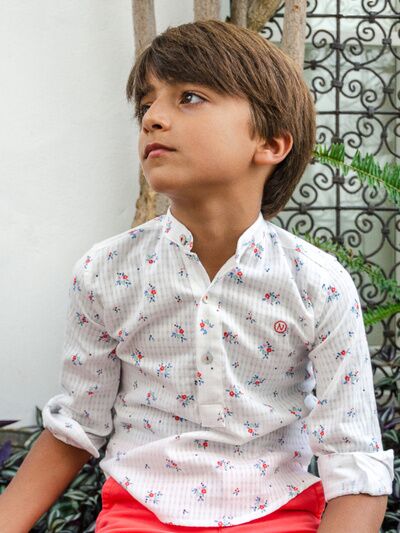 CHILDREN'S SHIRT PRINTED FLOWERS