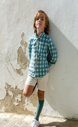 BOY'S SHIRT VICHY GREEN BIG	
