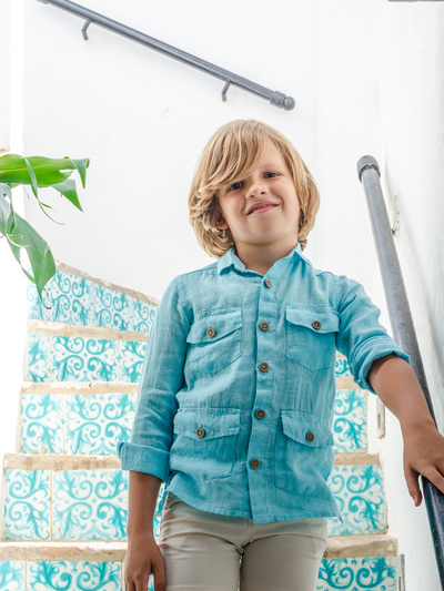 CAMISA NIÑO GUAYABERA