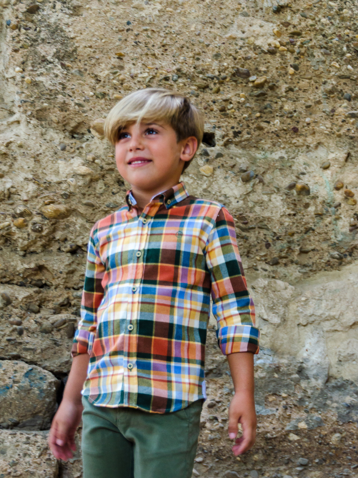 CAMISA NIÑO CUADROS VIELLA ORANGE
