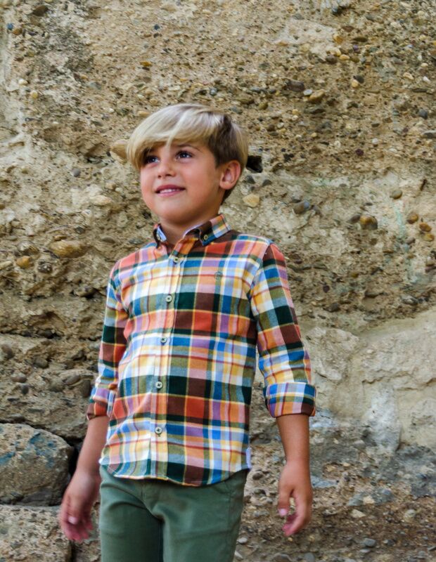 CAMISA NIÑO CUADROS VIELLA ORANGE