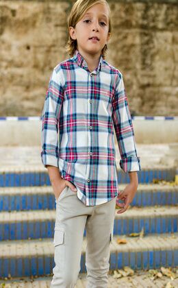 CAMISA NIÑO CUADROS ESCOCÉS.