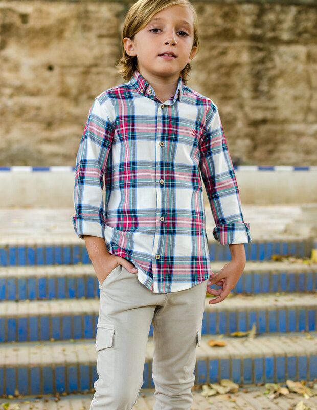 CAMISA NIÑO CUADROS ESCOCÉS.